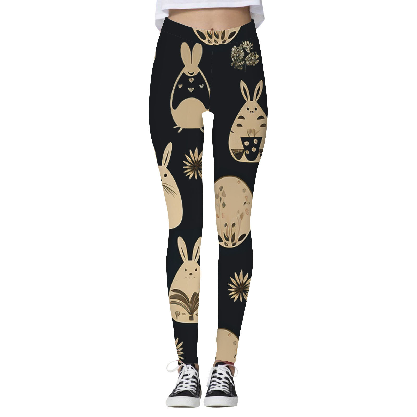 thumbnail image 4 of WILLBEST Leggings de Yoga de Cintura Alta Con Estampado de Pascua Para Mujer, Mallas de Compresión Para Correr, Fitness, Gimnasio, Entrenamiento, Elásticos, Cómodos, Suaves y Transpirables 1308 Chica, 4 of 5